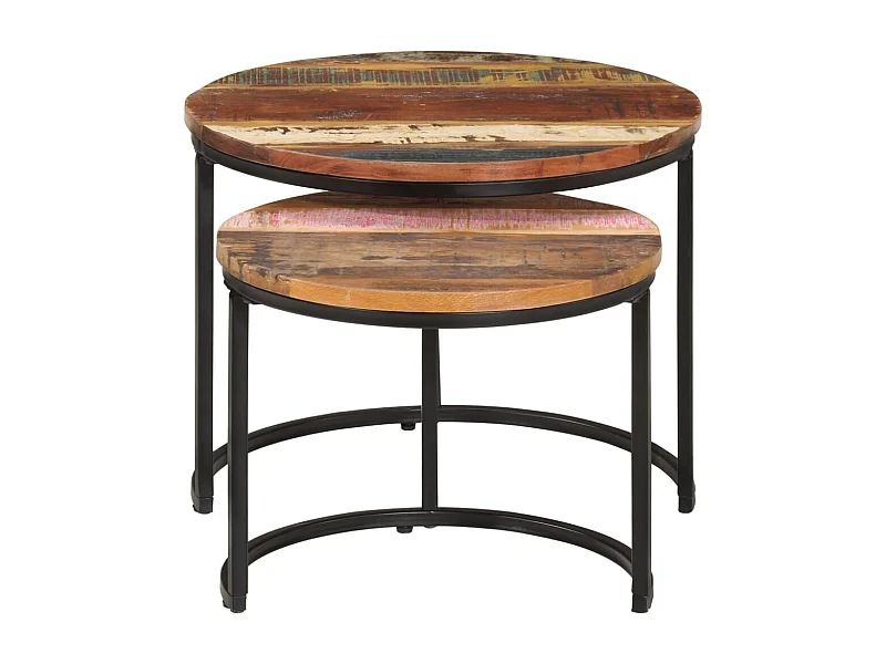 Tables gigognes 2 pcs Bois de récupération massif