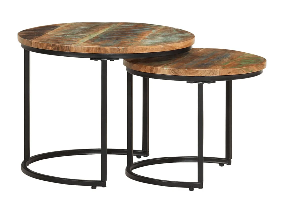 Tables gigognes 2 pcs Bois de récupération massif