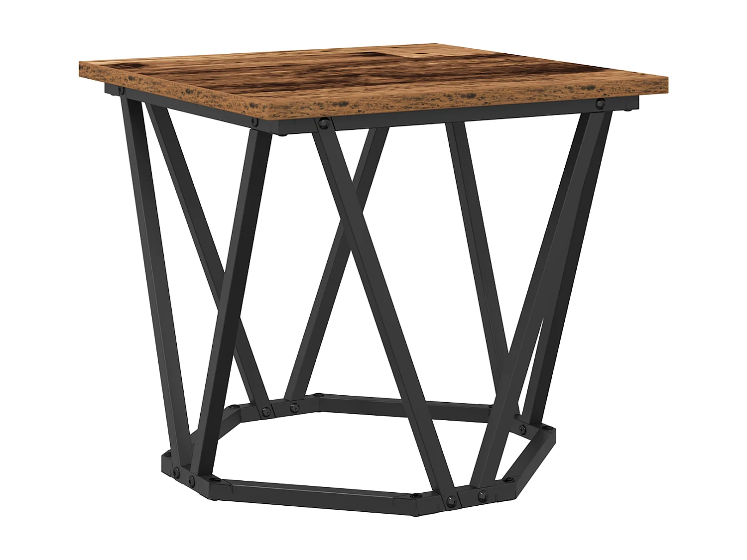 mesas auxiliares en madera antigua y madera de ingeniería