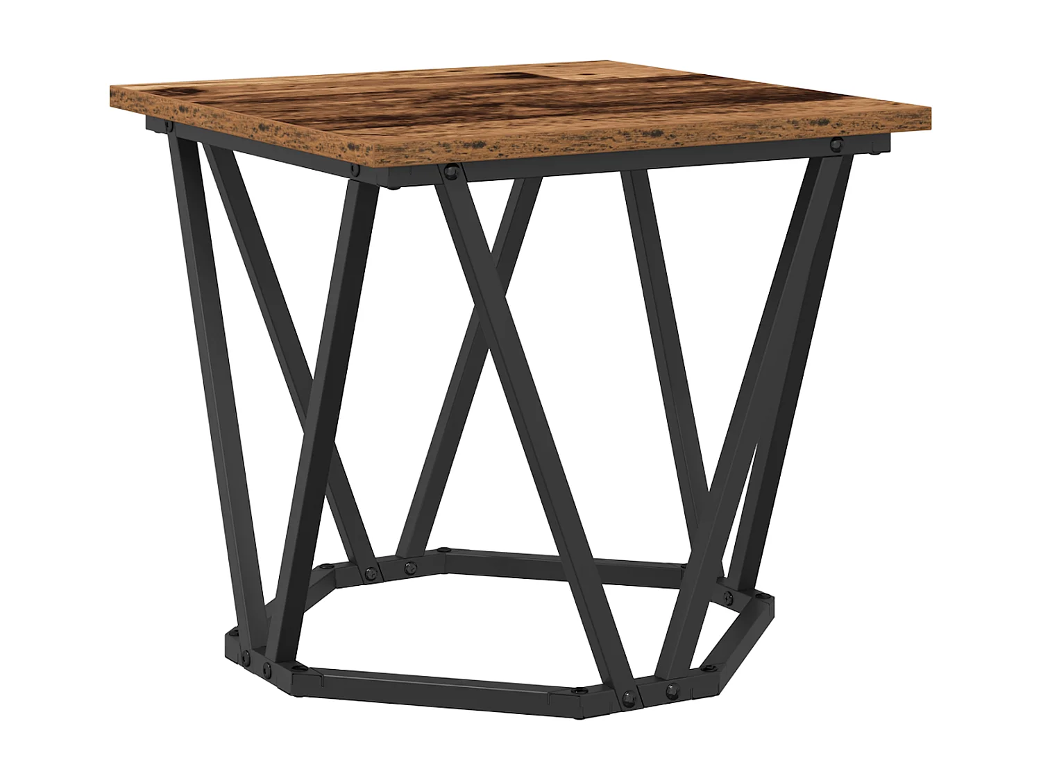 Tables d'appoint 2 pcs en bois ancien et en bois d'ingénierie