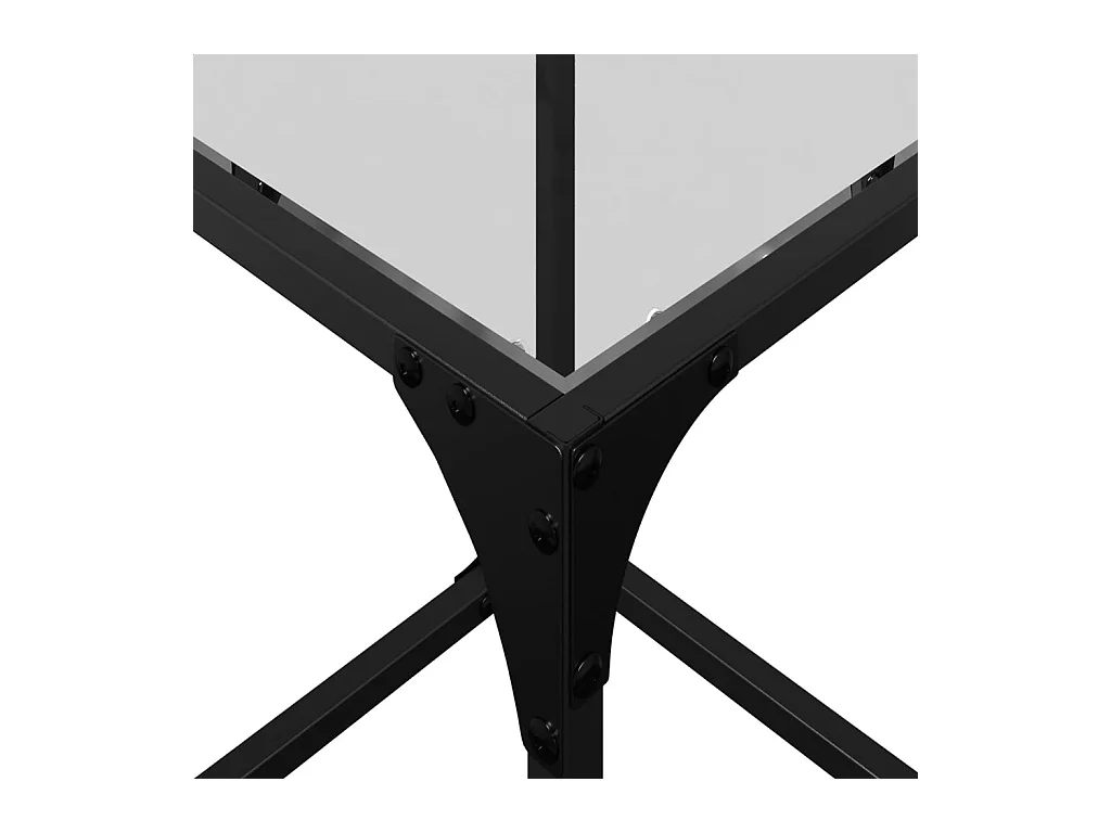 Salontafels met transparant glazen blad 2 stuks staal