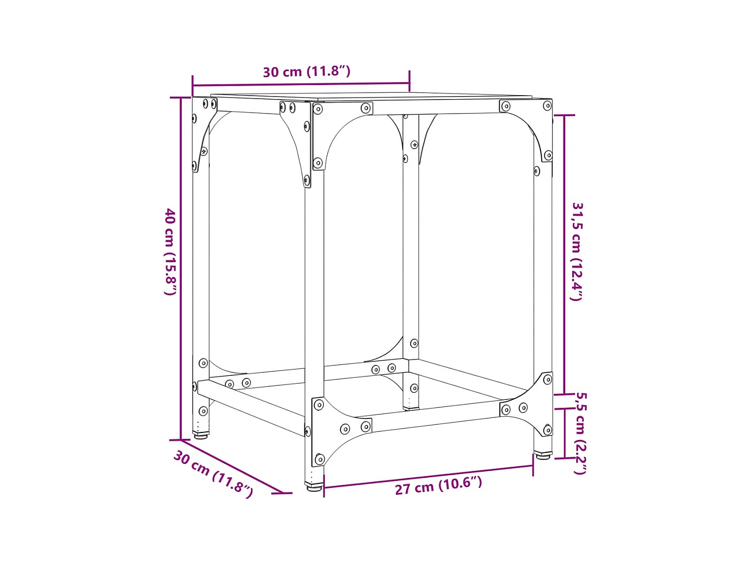 Salontafels met transparant glazen blad 2 stuks staal