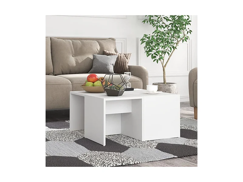 Salontafels 4 stuks wit 33x33x33 cm bewerkt hout