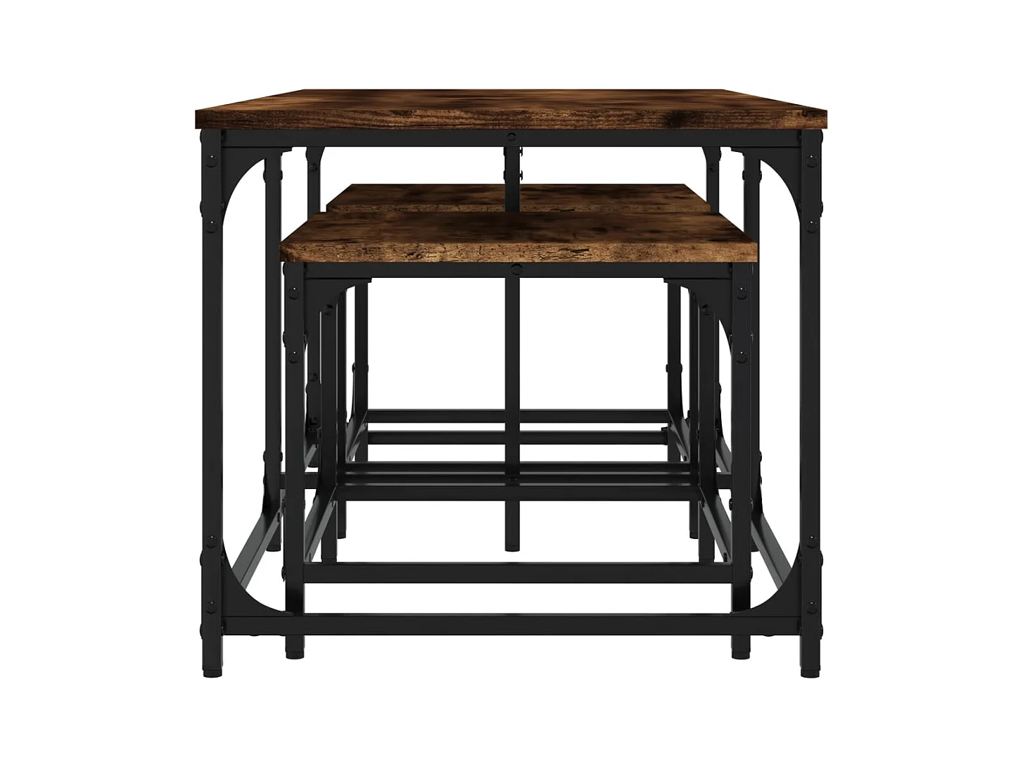 Tables basses gigognes 3 pcs chêne fumé bois d'ingénierie