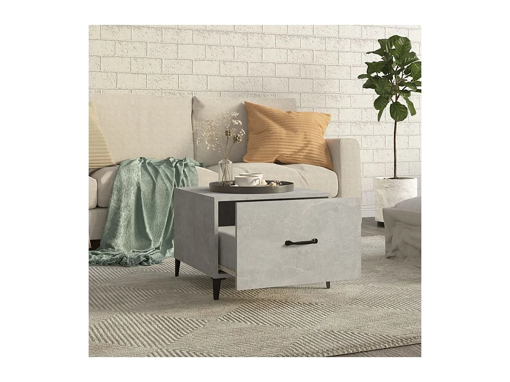 Salontafels met metalen poten 2 stuks Betongrijs 50x50x40 cm