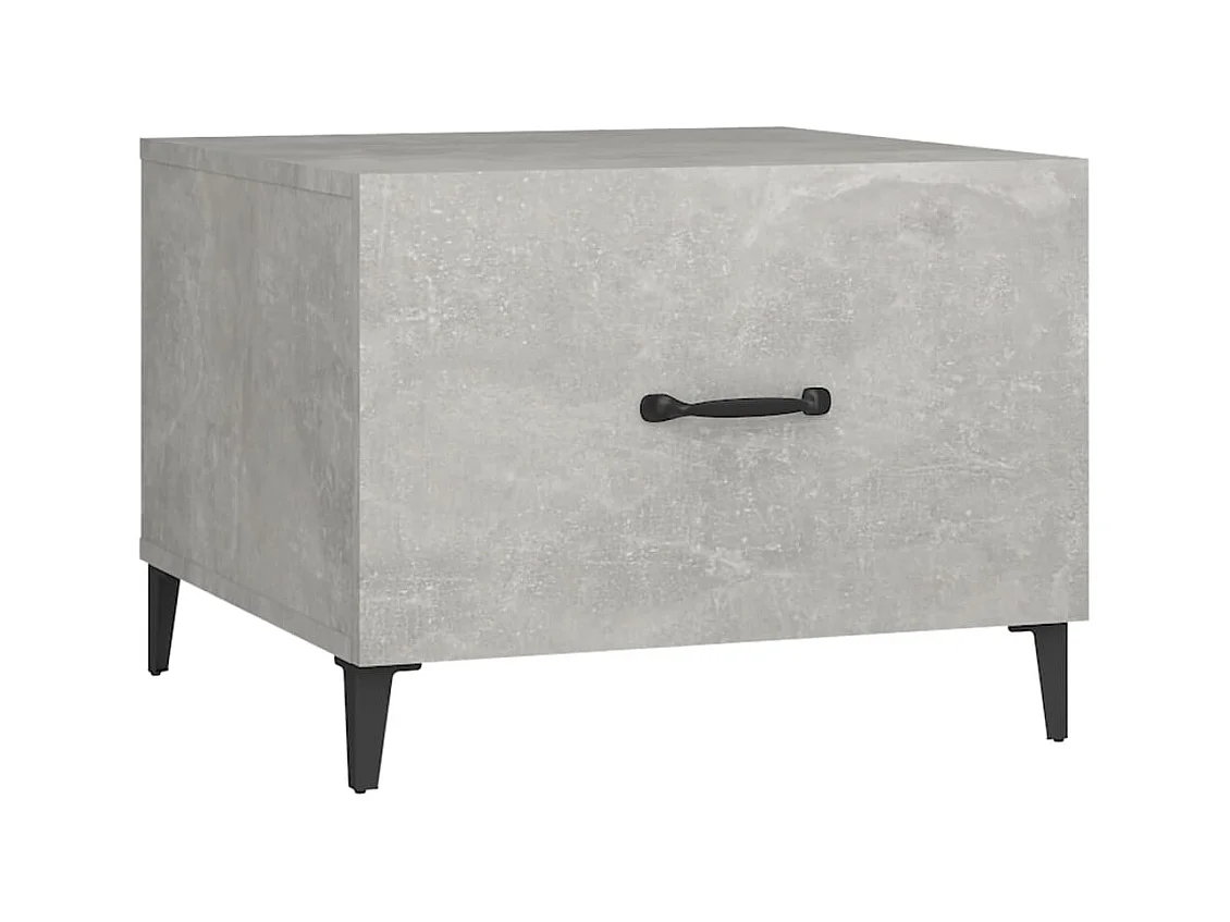 Tables basses avec pieds en métal 2 pcs Gris béton 50x50x40 cm