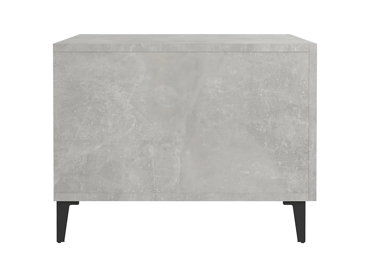 Tables basses avec pieds en métal 2 pcs Gris béton 50x50x40 cm