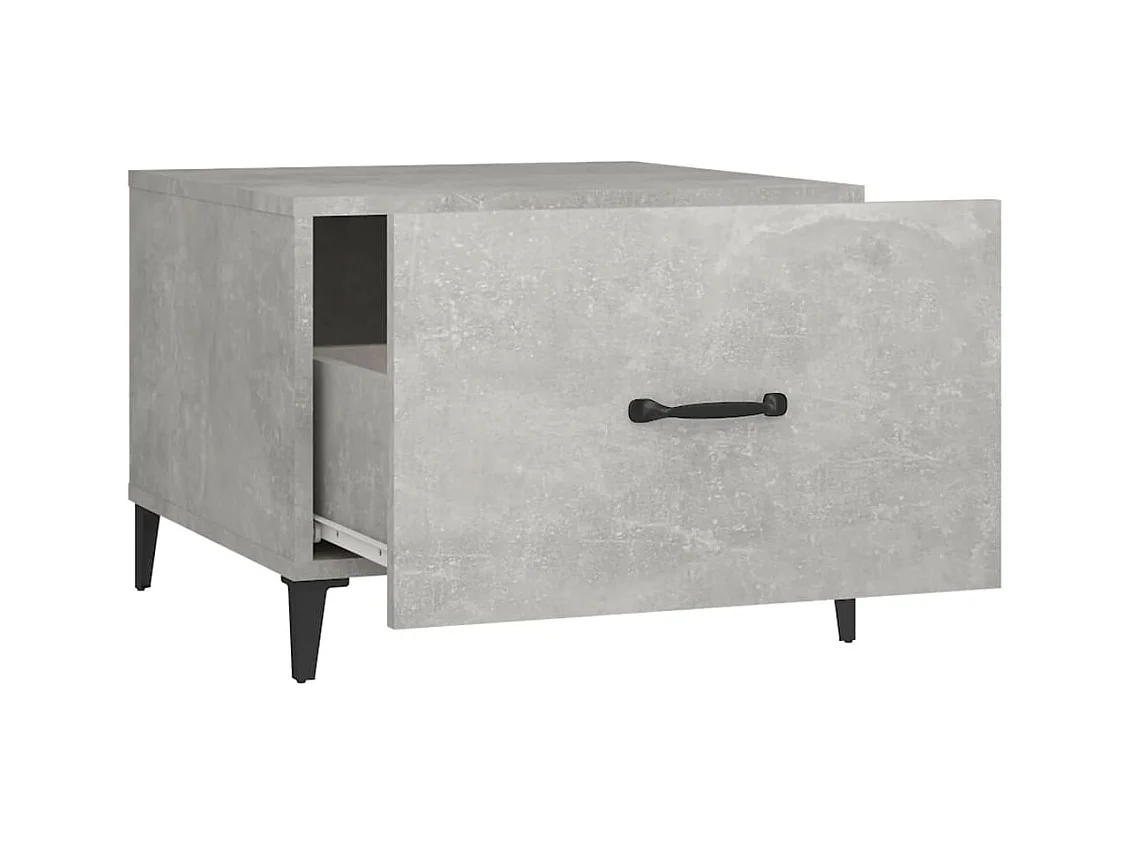 Tables basses avec pieds en métal 2 pcs Gris béton 50x50x40 cm