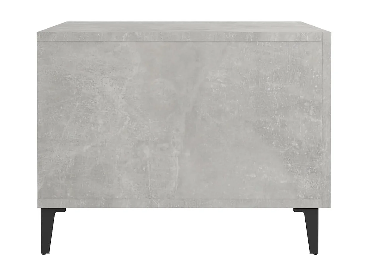 Tables basses avec pieds en métal 2 pcs Gris béton 50x50x40 cm