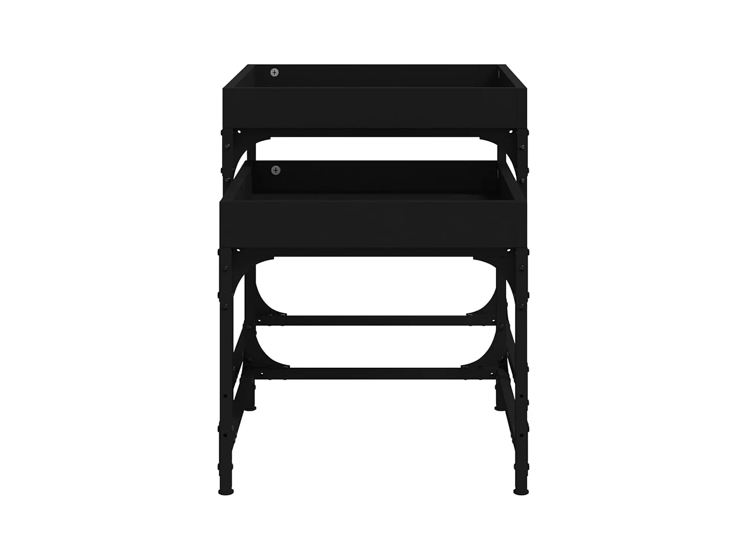 Bijzettafels 2 stuks Zwart bewerkt hout