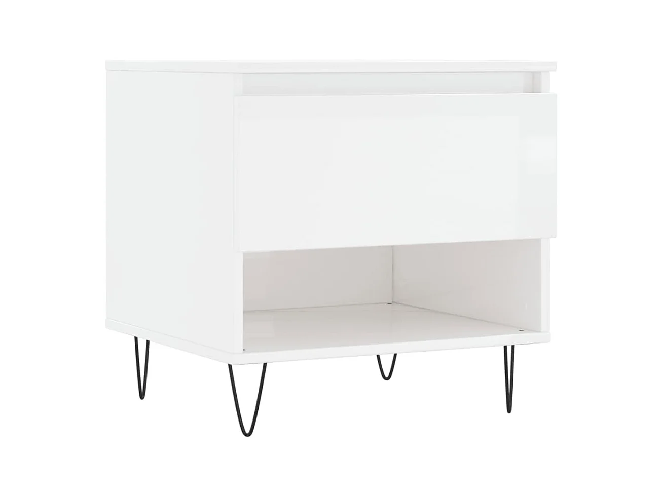 Tavolini da caffè 2 pezzi bianco lucido 50x46x50cm in legno ingegnerizzato