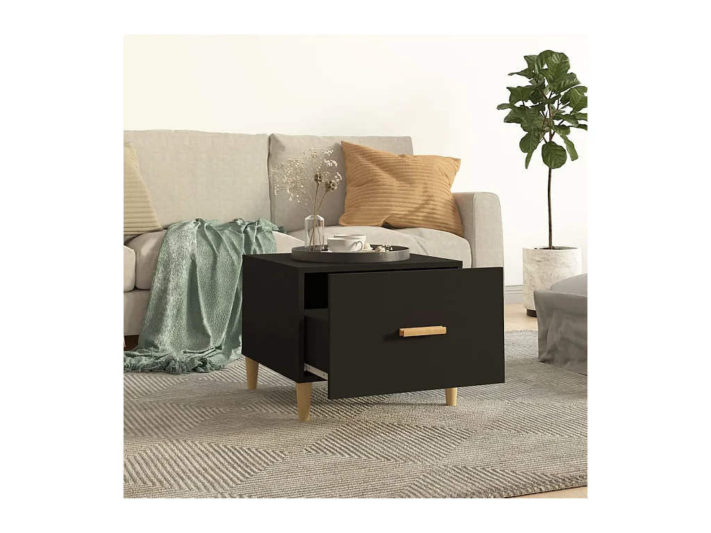 Tables basses 2 pcs noir 50x50x40 cm bois d'ingénierie