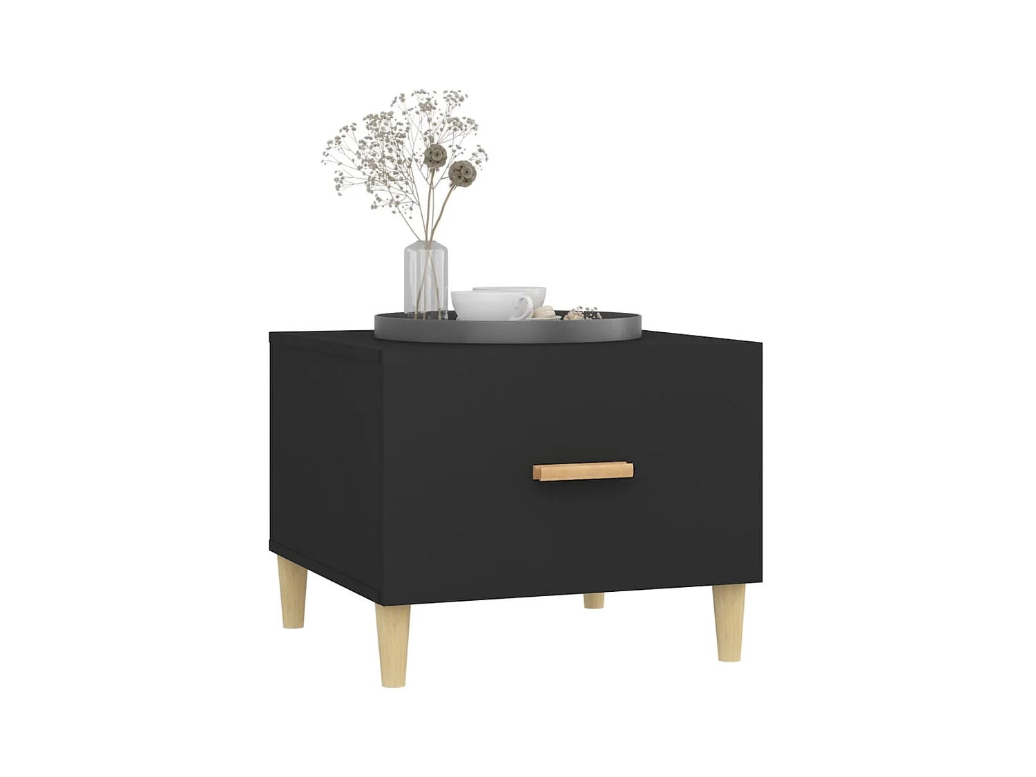 Tables basses 2 pcs noir 50x50x40 cm bois d'ingénierie