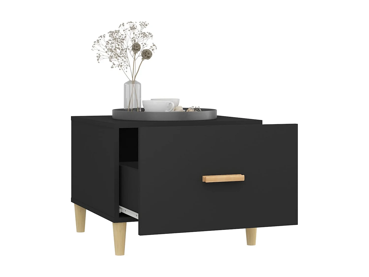 Tables basses 2 pcs noir 50x50x40 cm bois d'ingénierie