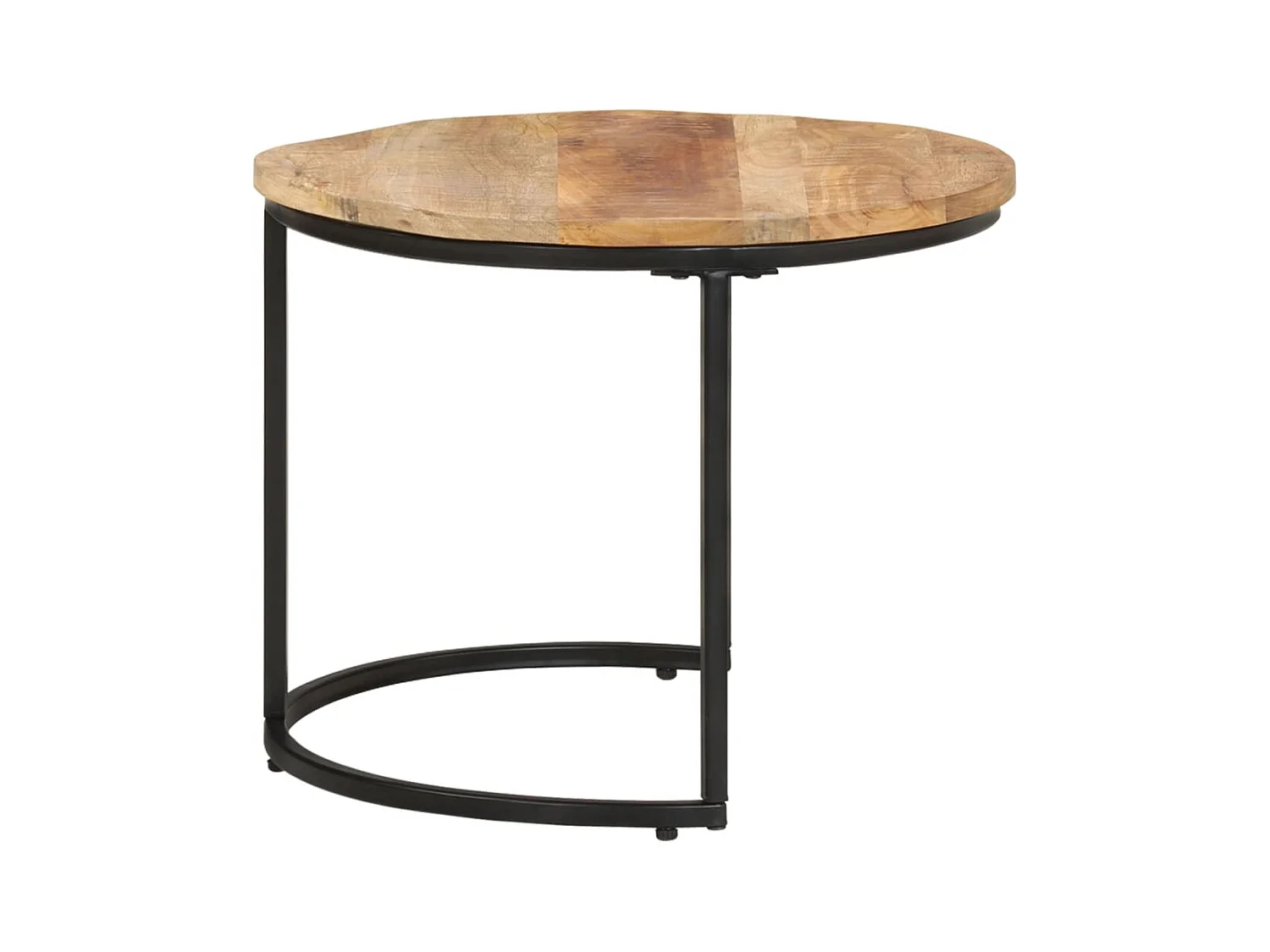 Tables gigognes 3 pcs Bois de manguier brut