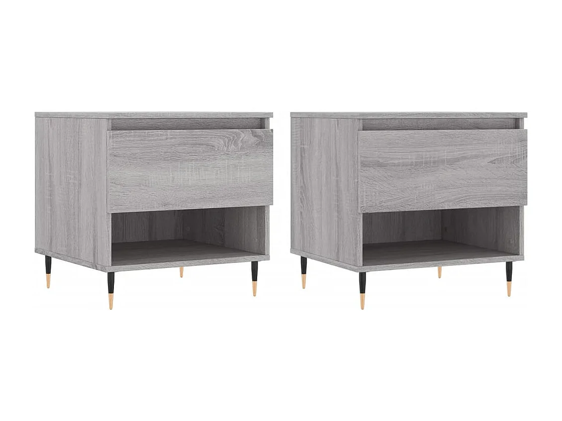 Tables basses 2 pcs sonoma gris 50x46x50 cm bois d'ingénierie