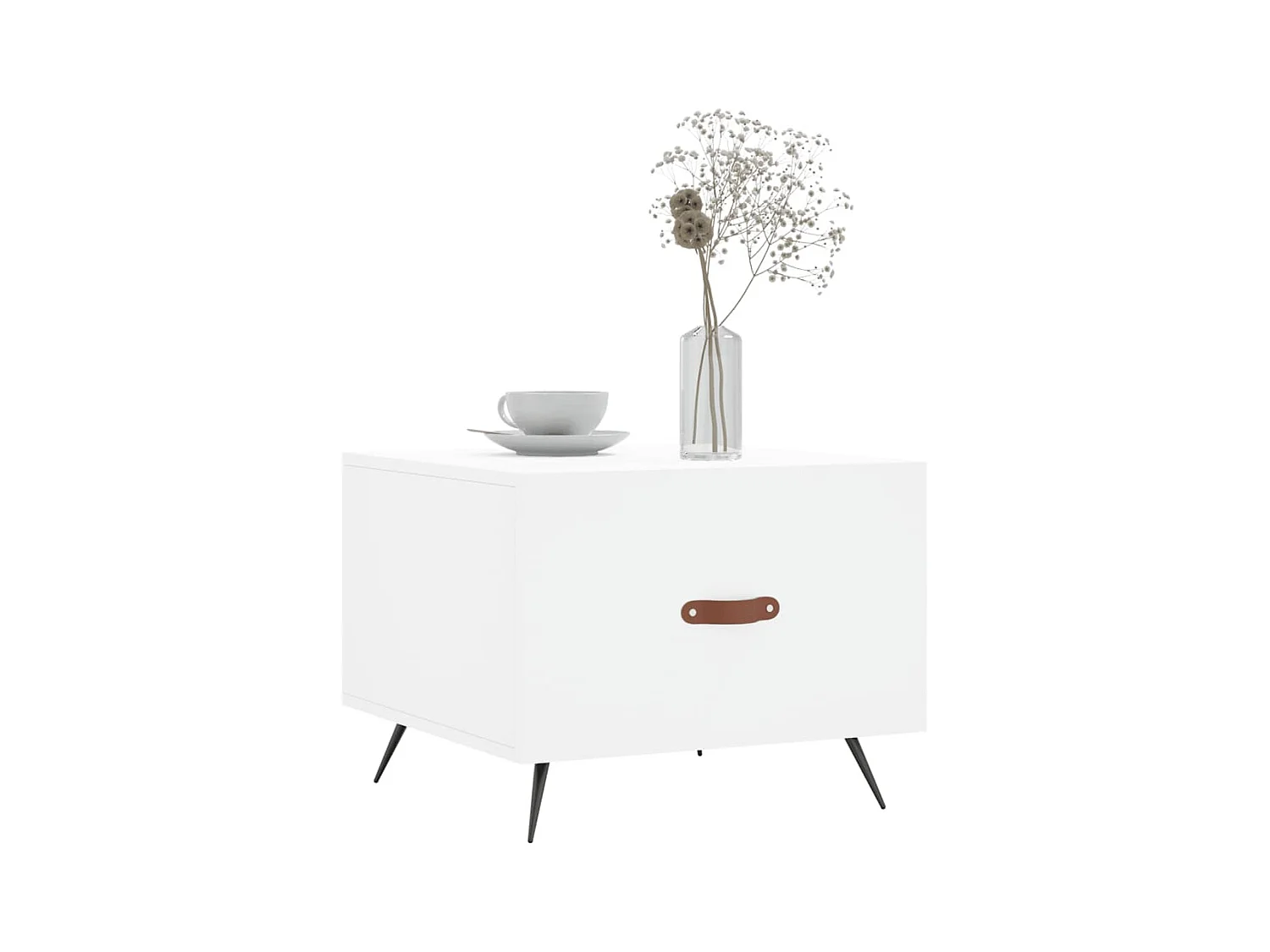 Tavolini da caffè 2 pezzi bianchi 50x50x40 cm in legno ingegnerizzato