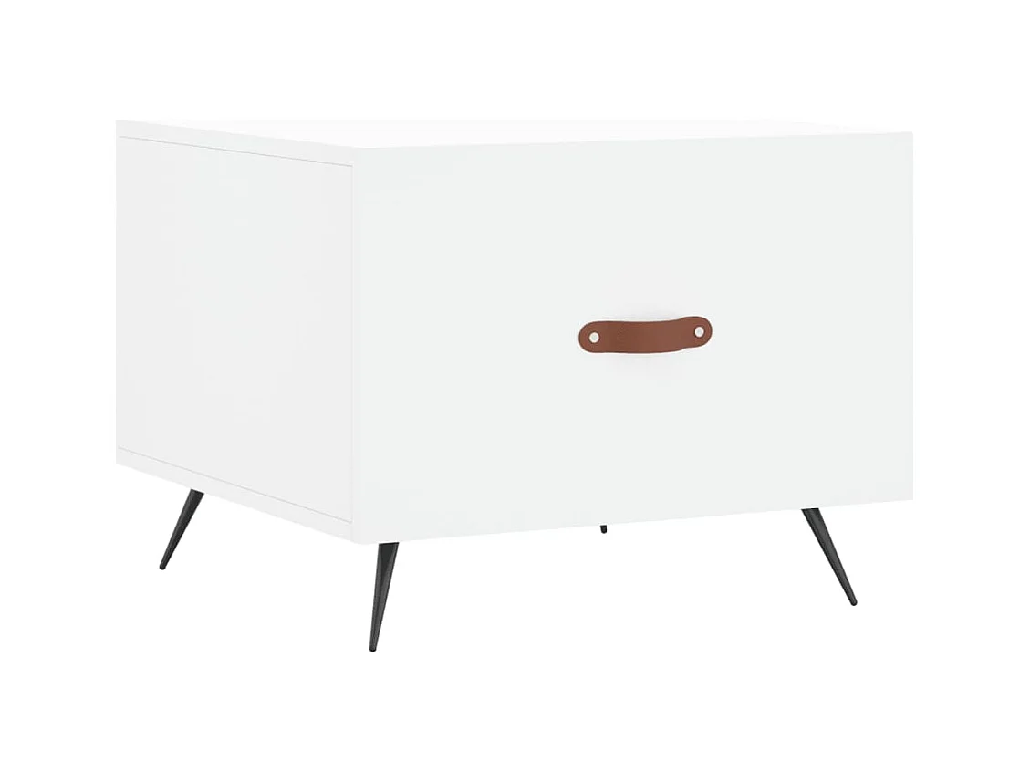 Tavolini da caffè 2 pezzi bianchi 50x50x40 cm in legno ingegnerizzato