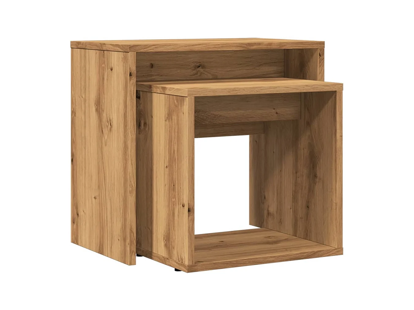 Nestbare salontafels 2 stuks Handgemaakt eikenhout