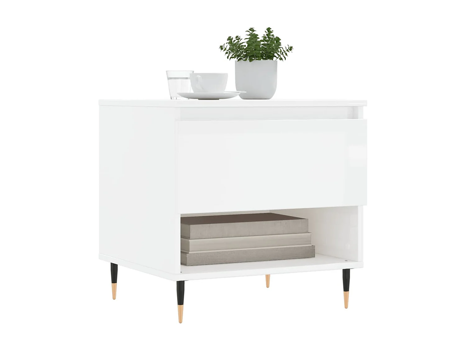 Mesas de centro 2 piezas blanco brillo 50x46x50cm madera de ingeniería