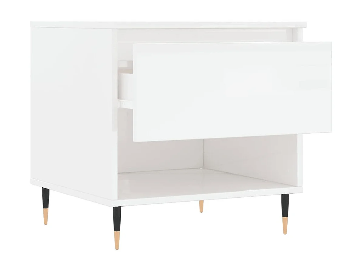 Mesas de centro 2 piezas blanco brillo 50x46x50cm madera de ingeniería