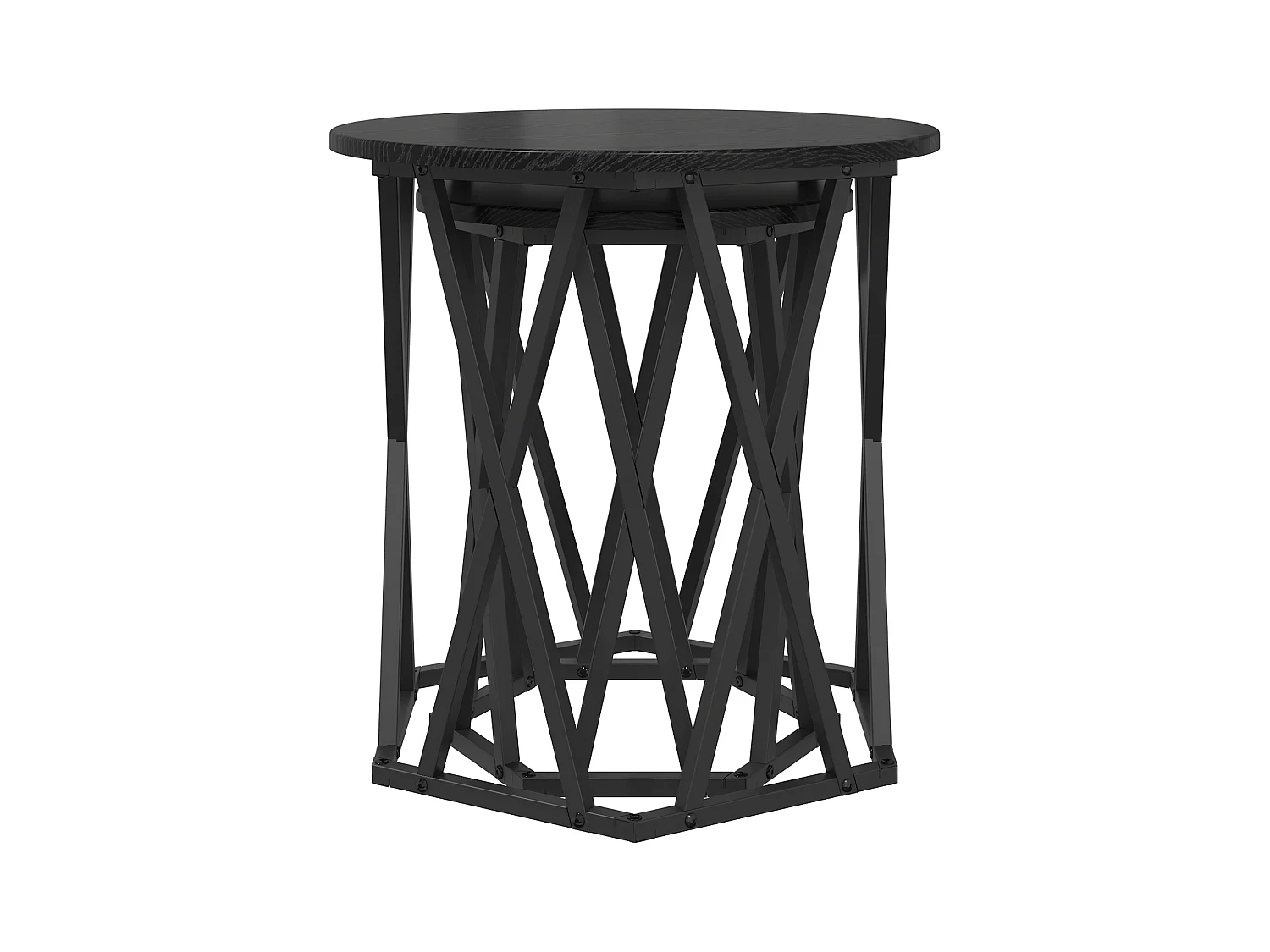 stuks bijzettafels in zwart gelamineerd hout