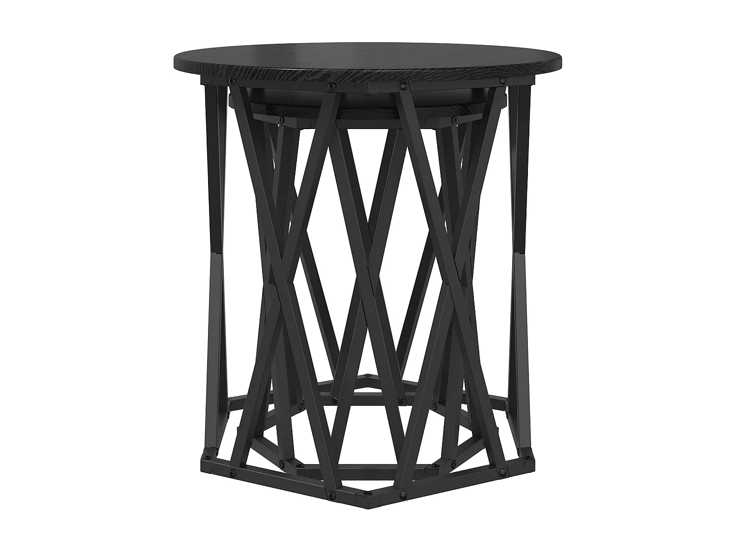 stuks bijzettafels in zwart gelamineerd hout