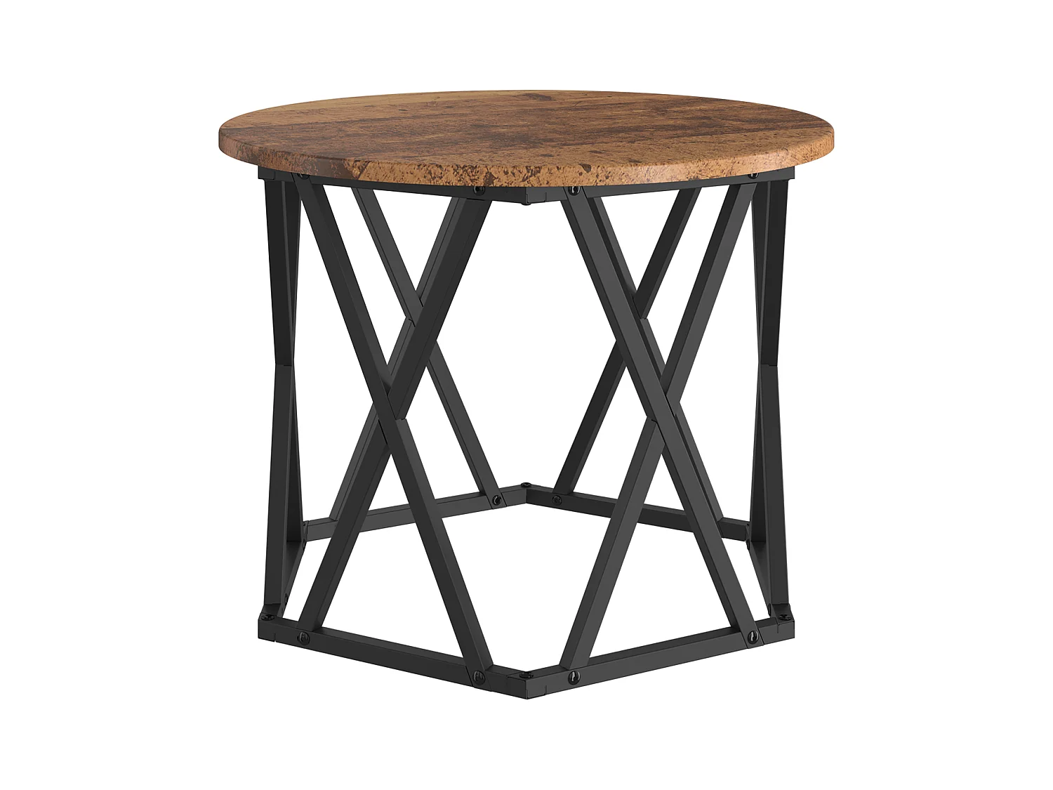 Tavolini laterali impilabili in 3 pezzi realizzati in legno riciclato e laminato