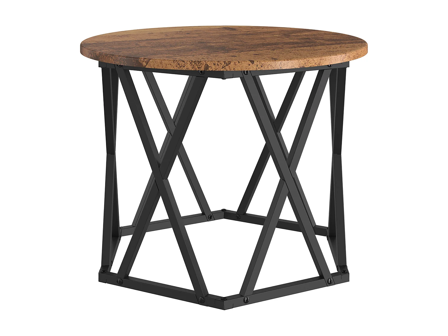 Mesas auxiliares apilables de 3 piezas fabricadas en madera reciclada y laminada