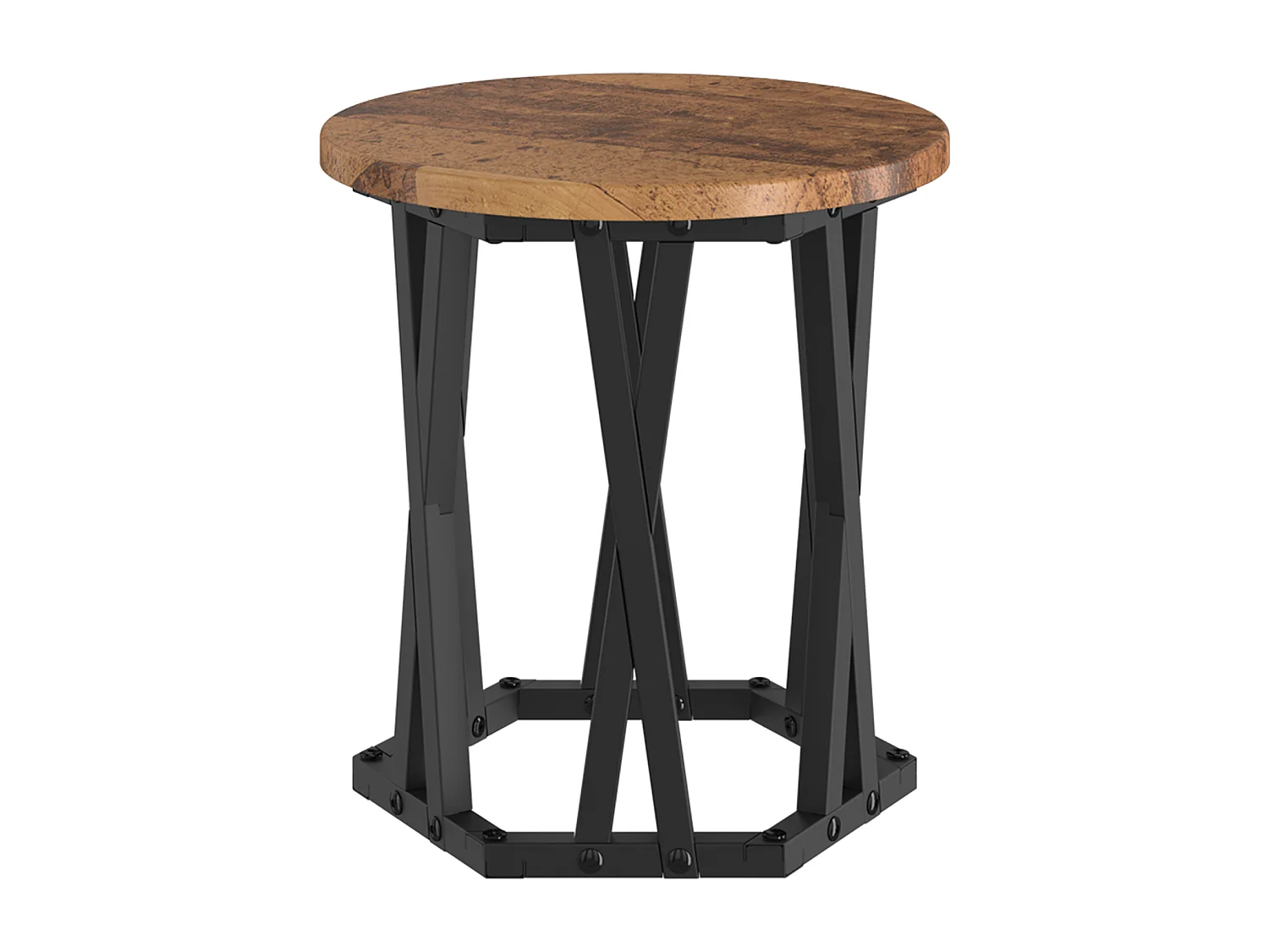 Mesas auxiliares apilables de 3 piezas fabricadas en madera reciclada y laminada