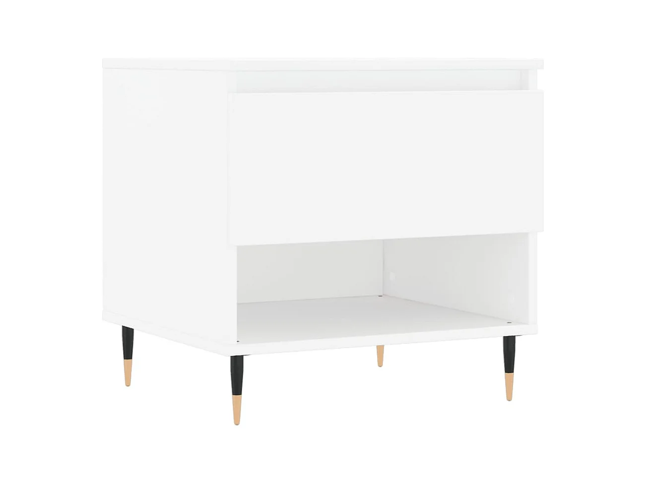 Salontafels 2 stuks wit 50x46x50 cm bewerkt hout