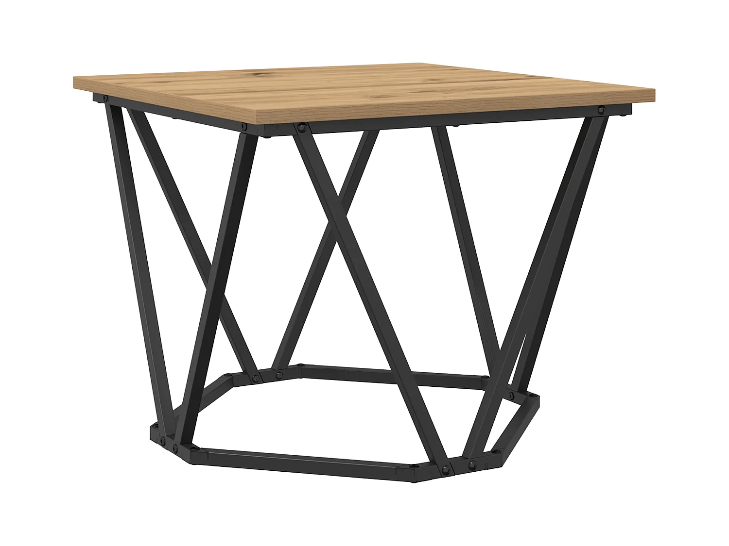 3-delige eikenhouten bijzettafels van ambachtelijk bewerkt hout