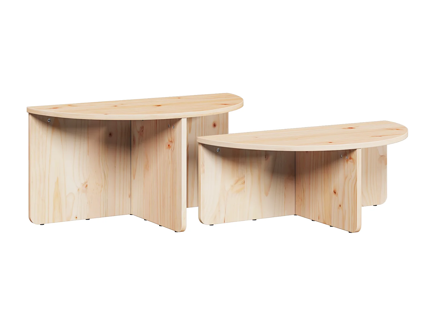 Salontafel 2 stuks Naturel 79 x 39,5 x 40 cm Massief grenenhout