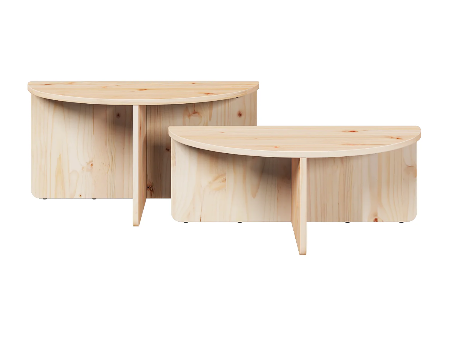 Salontafel 2 stuks Naturel 79 x 39,5 x 40 cm Massief grenenhout