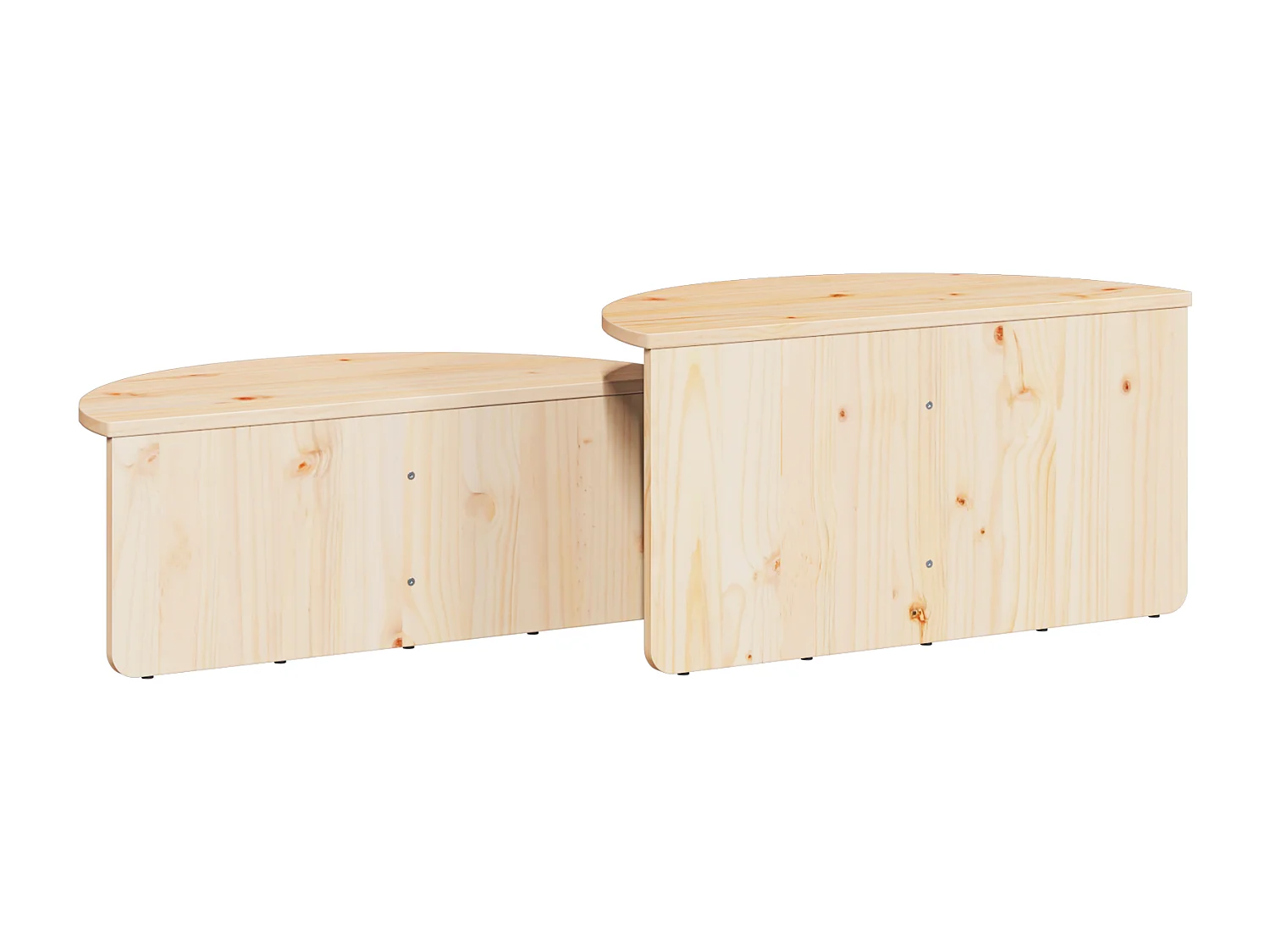 Salontafel 2 stuks Naturel 79 x 39,5 x 40 cm Massief grenenhout