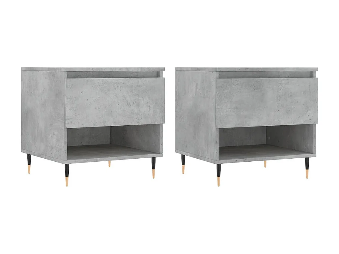 Tables basses 2 pcs gris béton 50x46x50 cm bois d'ingénierie