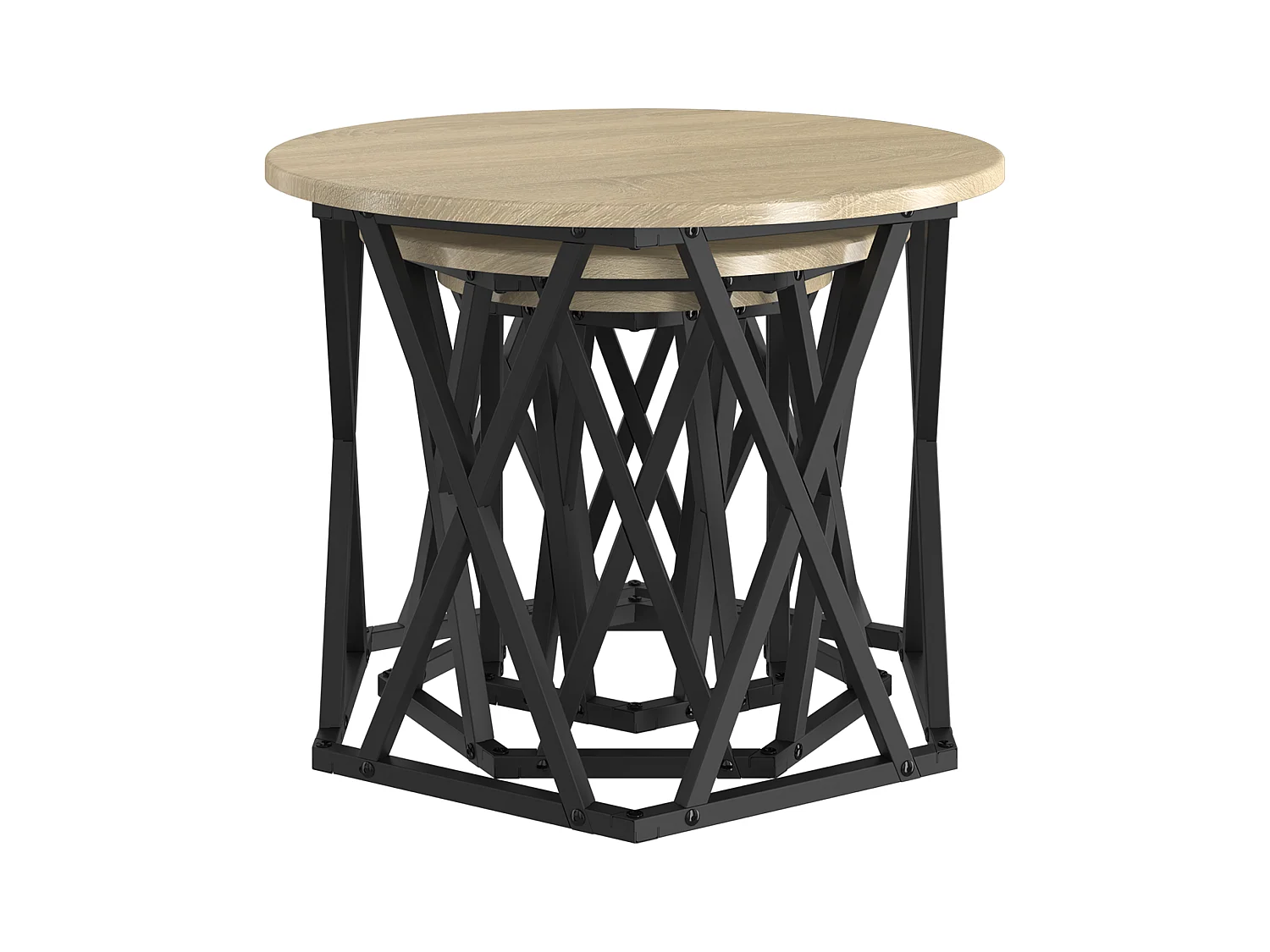 Tables d'appoint empilables 3 pcs Chêne Sonoma en bois aggloméré