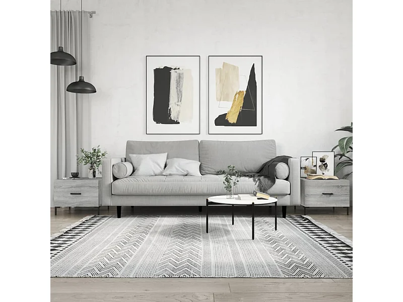 Tavolini da caffè 2 pezzi grigio sonoma 50x50x40 cm in legno ingegnerizzato