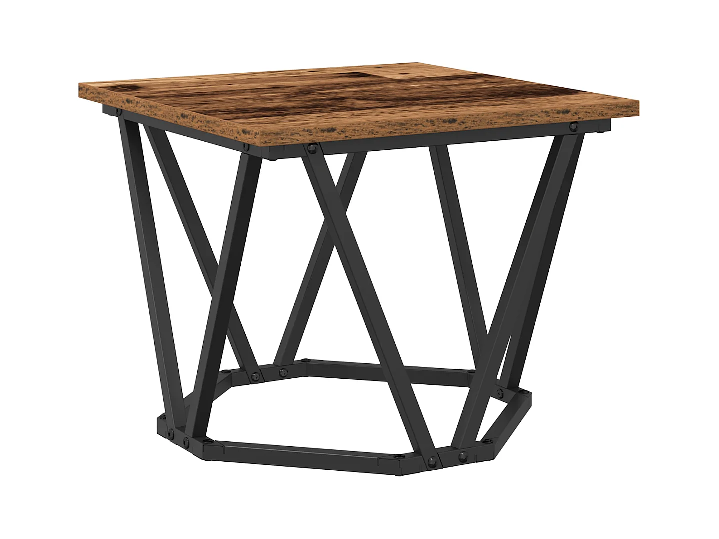 Tables d'appoint 3 pcs en vieux bois en bois reconstitué