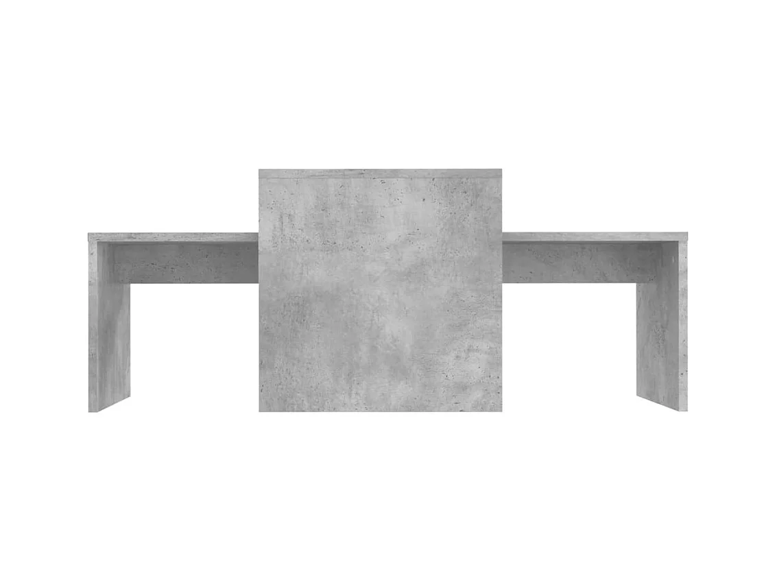 Ensemble de table basse Gris béton 100x48x40 cm Bois ingénierie