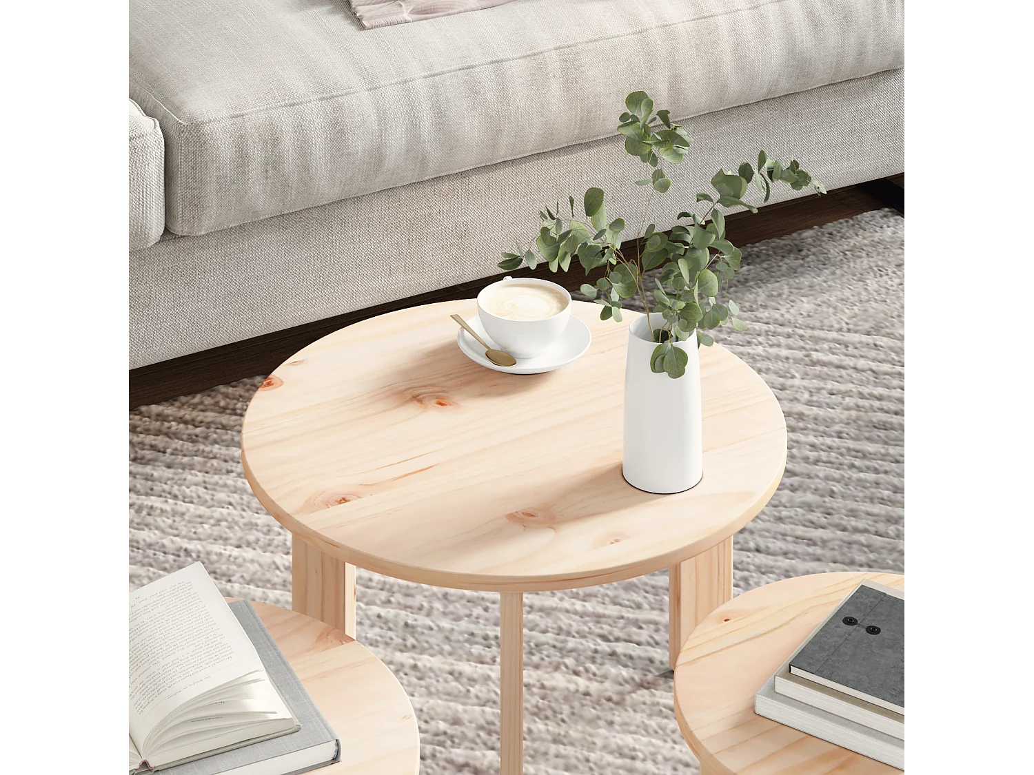 Tafelbass 3 stuks Naturel 47,5 x 47,5 x 27 cm