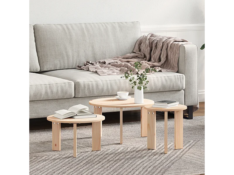 Tafelbass 3 stuks Naturel 47,5 x 47,5 x 27 cm