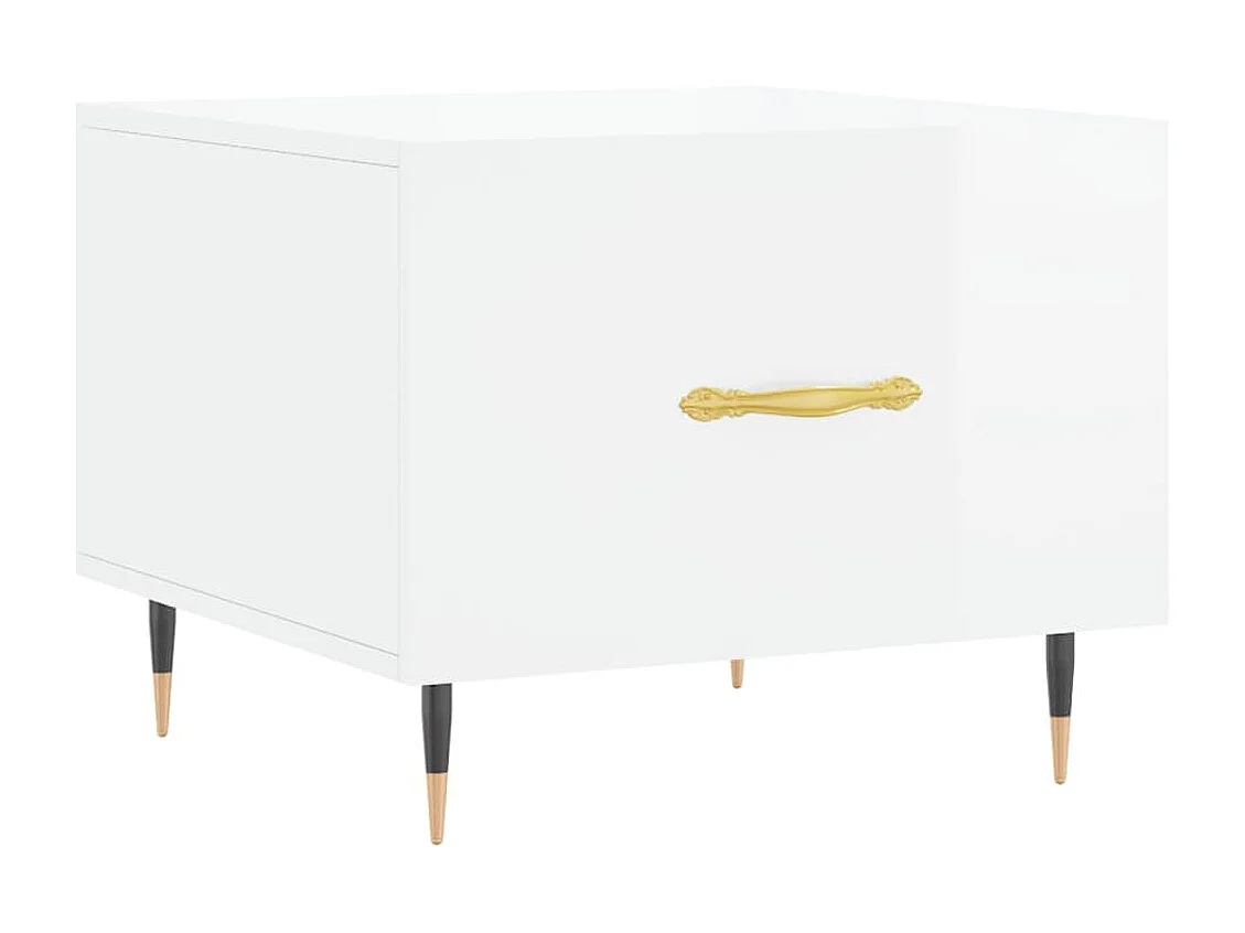 Tables basses 2 pcs blanc brillant 50x50x40cm bois d'ingénierie