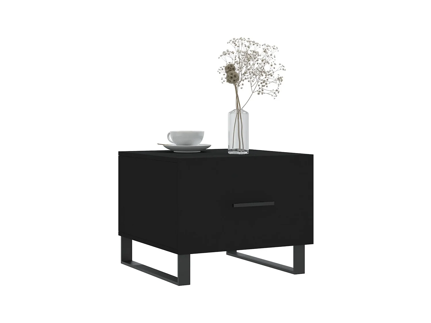 Tables basses 2 pcs noir 50x50x40 cm bois d'ingénierie