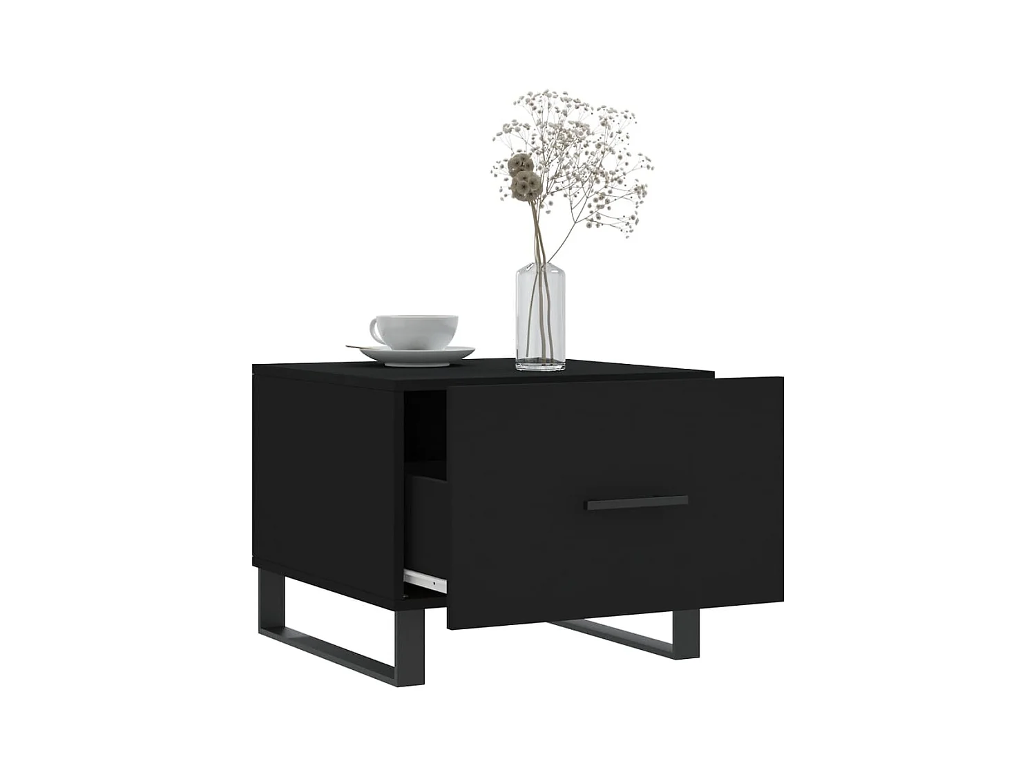 Tables basses 2 pcs noir 50x50x40 cm bois d'ingénierie