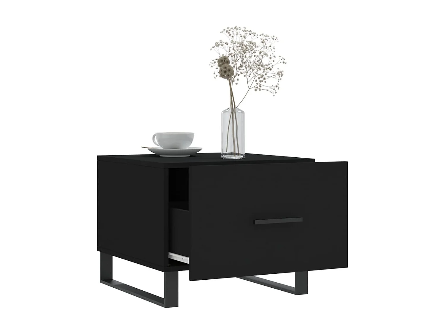 Tables basses 2 pcs noir 50x50x40 cm bois d'ingénierie