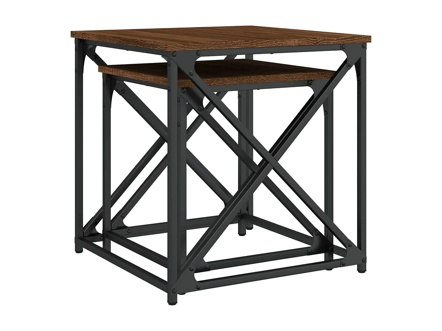 Tables basses gigognes 2 pcs chêne marron bois d'ingénierie