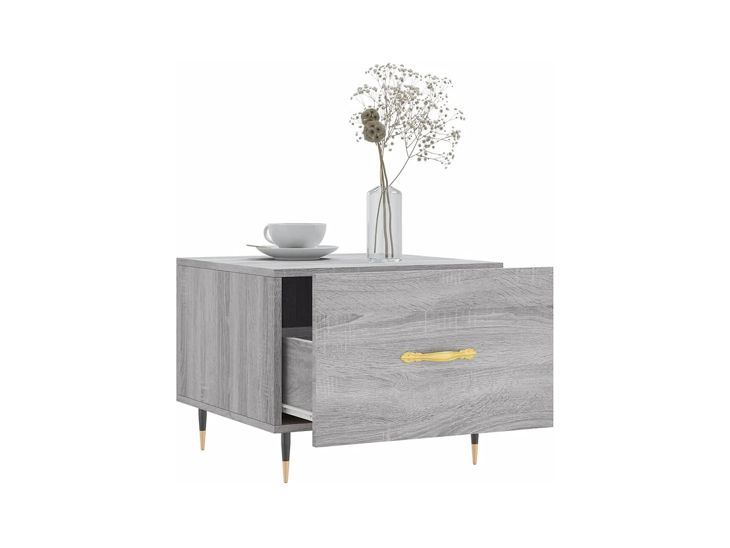 Tavolini da caffè 2 pezzi grigio sonoma 50x50x40 cm in legno ingegnerizzato