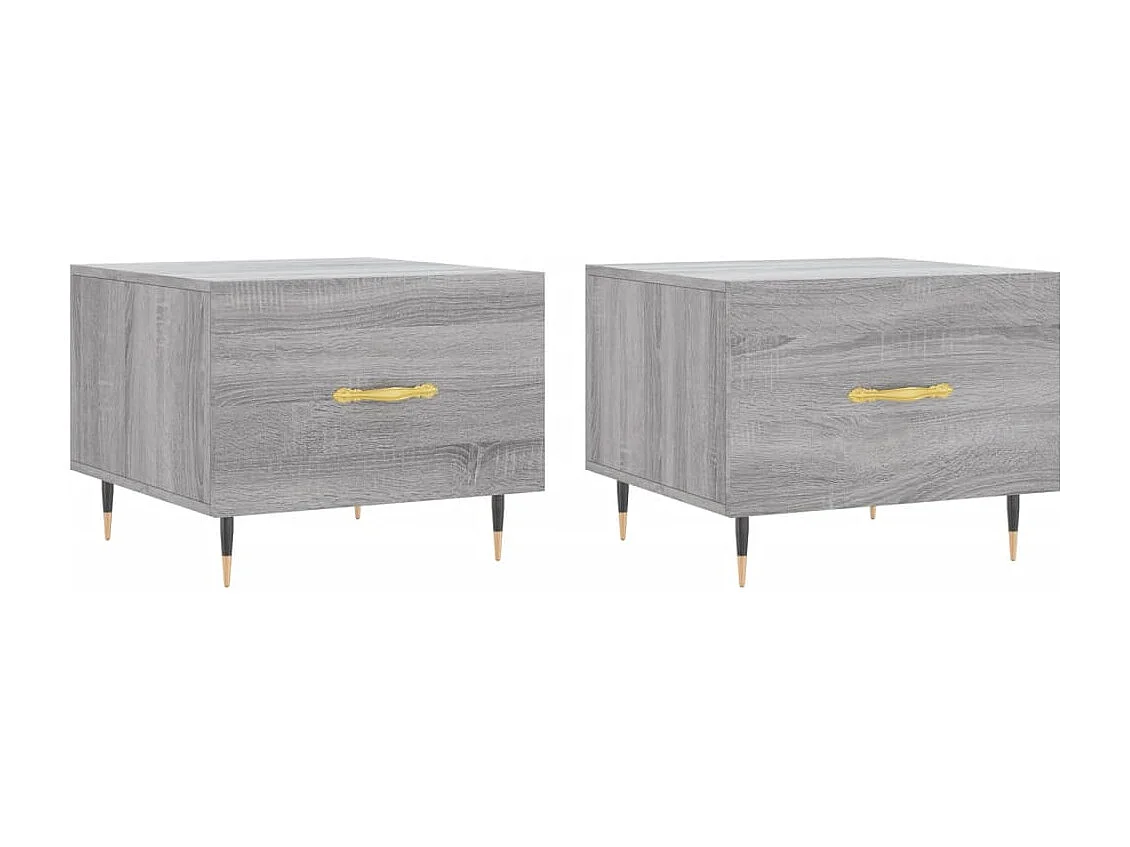 Tables basses 2 pcs sonoma gris 50x50x40 cm bois d'ingénierie