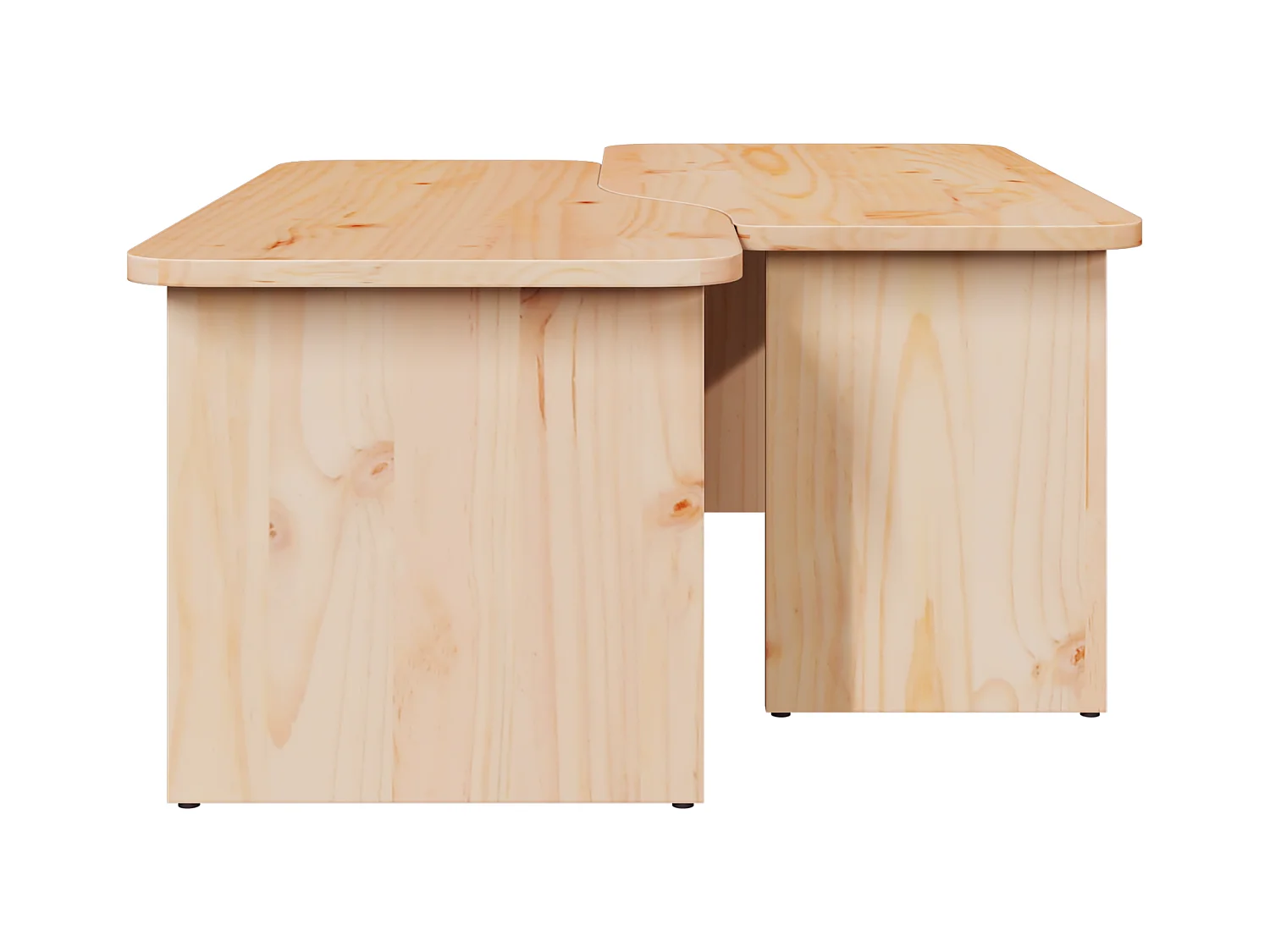 Table basse 2 pcs Naturel 100 x 69 x 35.5 cm Bois de pin massif